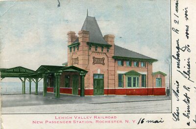Karte USA ROCHESTER NY Lehigh Valley Railroad New Passenger Station