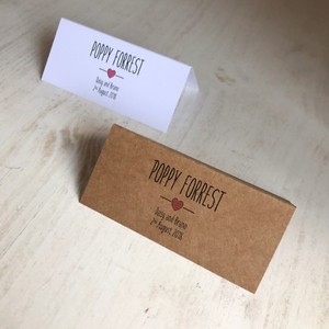 Personalised Place Name Cards Table Plan Wedding Rustic Kraft