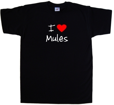 I Love Heart Mules T-Shirt - Picture 1 of 1