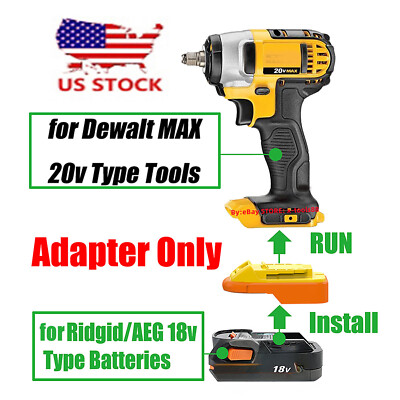 #ad 1x Adaptor for RIDGID 18v Slider Battery To fits DeWalt 20v MAX XR Tool US STOCK $12.74