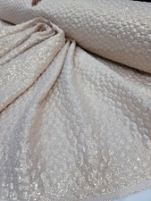 Champagne Jacquard Brocade Fabric By the Yard Metallic Textured Embossed