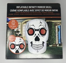 Halloween Inflatable Outdoor Yard Holiday Decor 5' LED Infinity Mirror Eye Skull