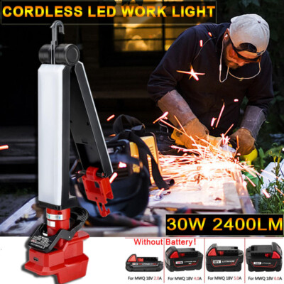 30W 2400LM kabellose LED-Arbeitsleuchte mit Milwaukee 18V M18 Lithium-Ionen-Akku