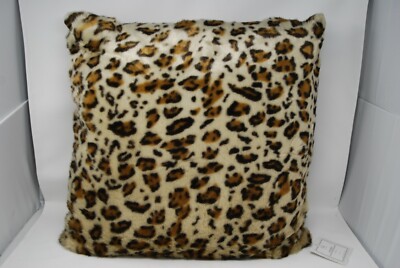 MK HOME FAUX FUR LEOPARD CHEETAH ANIMAL PRINT Decorative Pillow 22'' x 22'' NEW