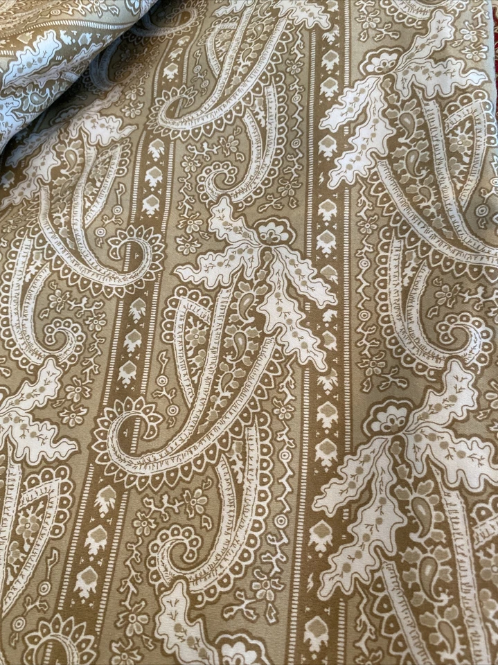 rare Eddie Bauer - Vtg DUVET Gorgeous Queen Red Tan Paisley, Reversible - Image 3 of 4