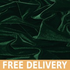 Hunter Green Stretch Velvet Solid Fabric - 58" Wide,/Sold by Yard- Free Shipping