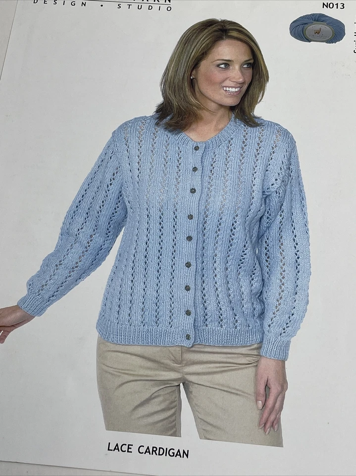 Plymouth Yarn Design Lace Cardigan Knitting Pattern N013 - Image 2 of 4