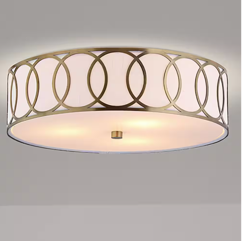 JONATHAN Y Aubrey 3-Light 15.5 in. Brass Gold Metal Flush Mount (JYL3503A) - Picture 6 of 11