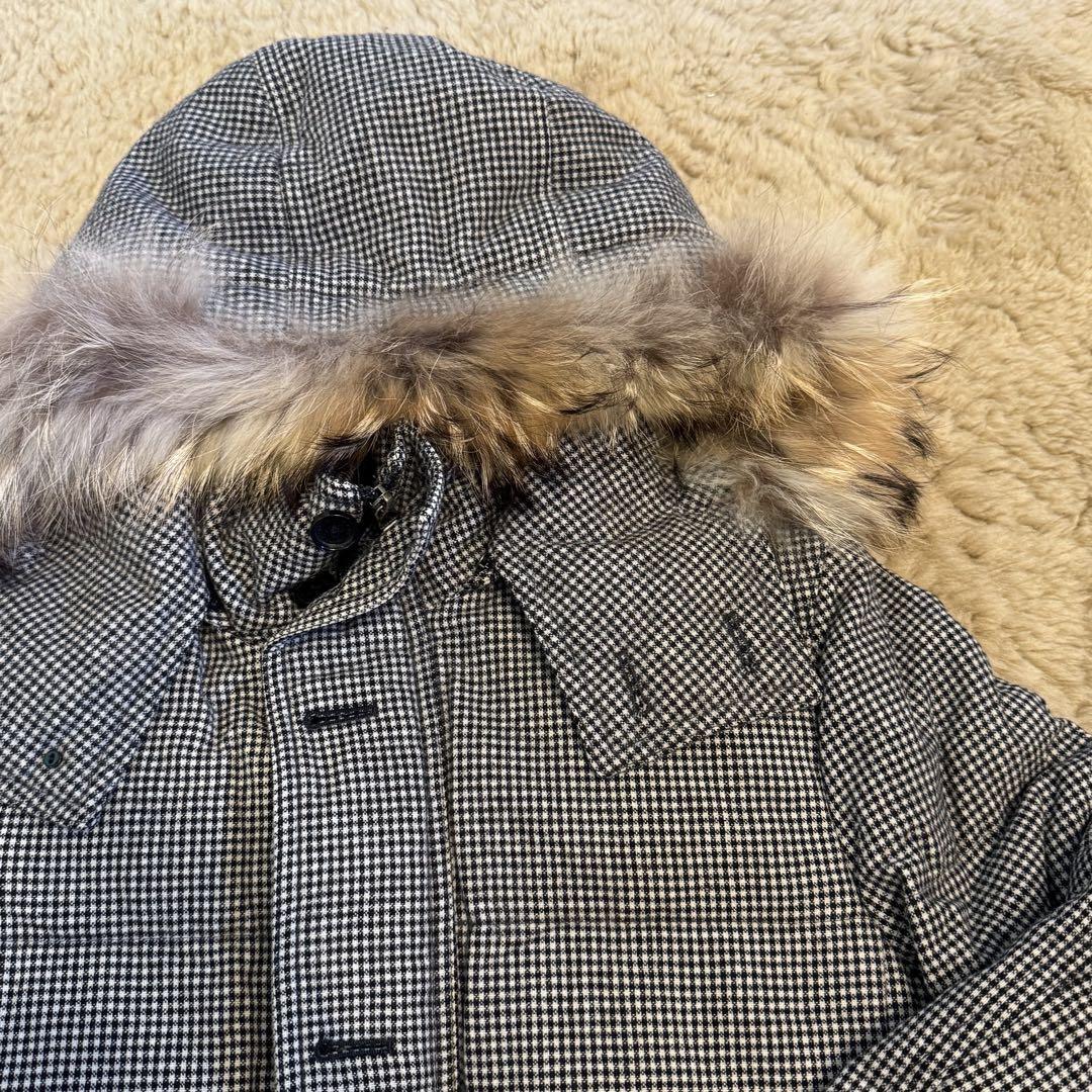 Burberry Black Label Down Jacket Check Wool Black White Size Burberry Black Label Down Jacket Check Wool Black White Size
