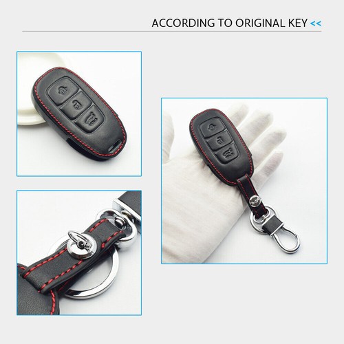 Funda protectora de cuero PU 3 botones control remoto sin llave negra para Hyundai S - Imagen 6 de 6