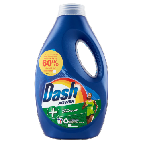 Dash Liquido Lavatrice Power Azione Anti-Odore 18 Misurini 900ml