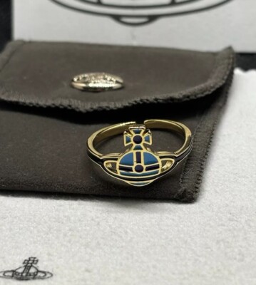 Vivienne Westwood ロゴリング s925 NANA Vivienne Westwood Ring Gold Blue Nana Planet 3D Accessory