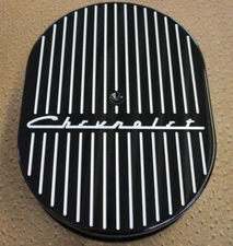 New Chevrolet Ball Mill design 12 Oval Air Cleaner Powder Coat Black Clear Coat