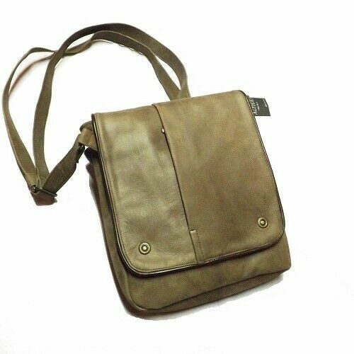 Vintage Nabucato Genuine Leather Crossbody Bag with Tablet Holder Mod Geko
