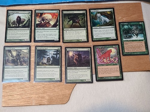 MTG Wolf x9-Briarpack Alpha,Wandering WolfDie Wolves,Sacred Wolf,Quilled Wolf