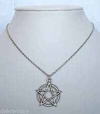 Pentagram Star Pendant 18" Chain Necklace - Wiccan Pagan Gothic