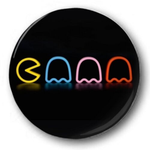 PACMAN NEON - 1 inch / 25mm Button Badge - Novelty Cute Arcade 80's - Photo 1/1