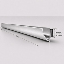 Glaswerk Westfalen - Regenrinne für Vordach 150cm Silber 10,8-17,5mm