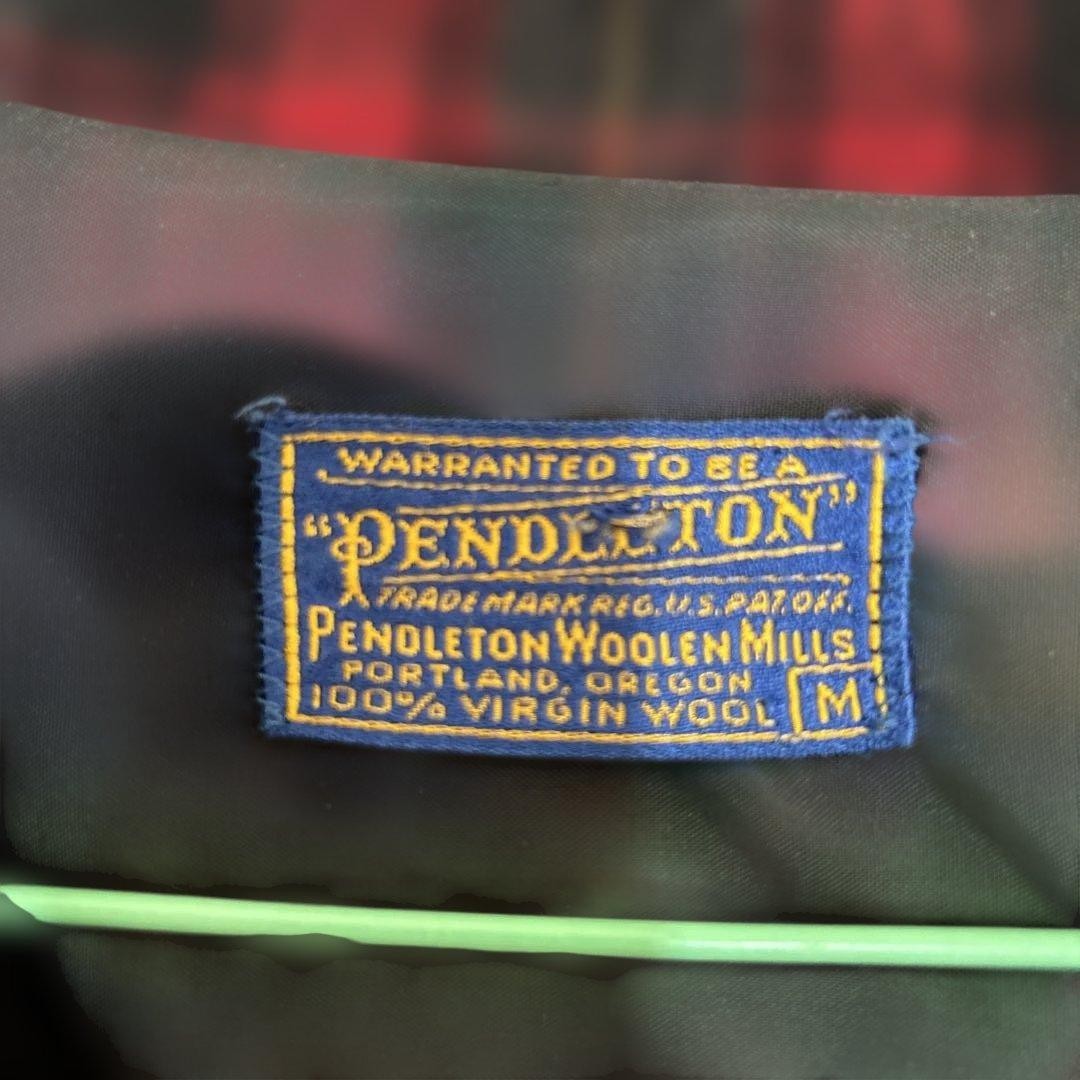 Pendleton M Wool Check Tailored Jacket Red/Black/… - image 2