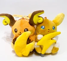 Pokemon Center Limited Alolan Raichu Magnet Plush Pair Mascot Keychain Japan NEW