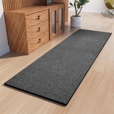 Runner Rug 2x6 ft Non Slip Rubber Backing Washable Black Entryway Hallway