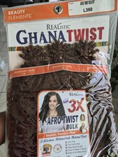 Beauty Elements Realistic Ghana Twist 3X Afro Twist Bulk 16in Brown Synthetic