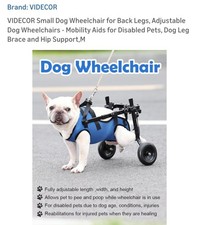 Dog Wheelchair for Back Legs Light Weight Dog Pets Wheelchair Sz MEDIUM