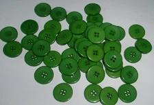 LOT 50 GREEN  9/16th in round 4-hole flat back BUTTONS, NEW