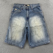 Vintage SouthPole Shorts Men's 32 Blue Faded Denim Baggy Loose Y2K Hip Hop 13"