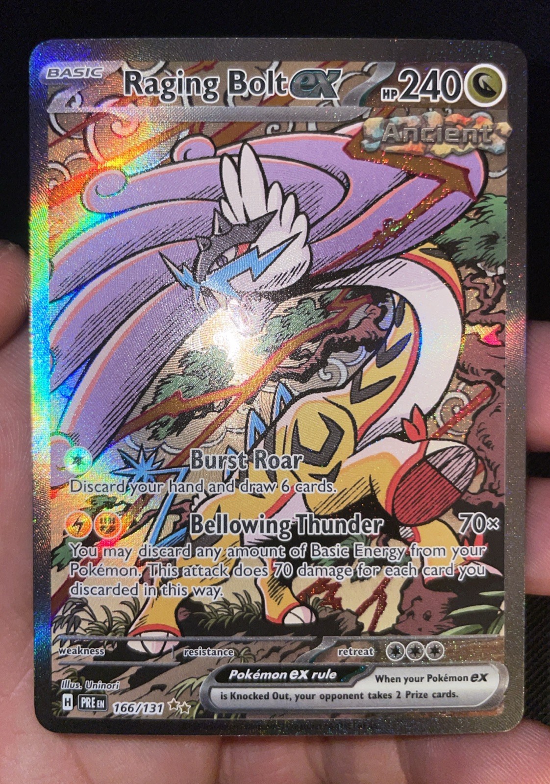 Pokémon TCG Raging Bolt EX 166/131 Sir Prismatic Evolutions NM/M Condition