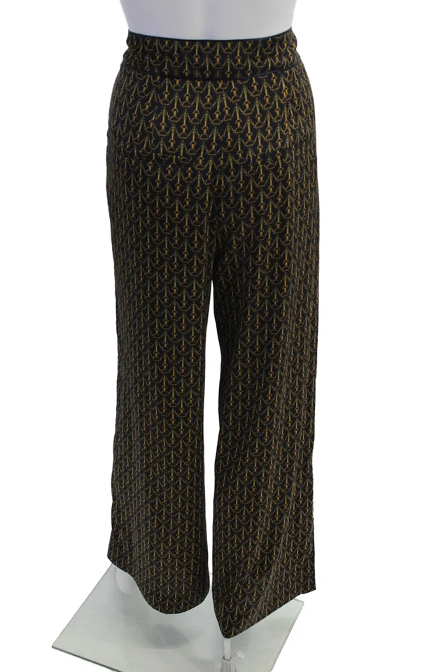 Pantalones Veronica Barba Mujer Estampado Gráfico Tiro Alto Pierna Recta Azul Marino Talla 6 Foto 3 de 4