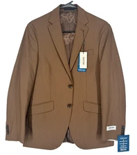 KENNETH COLE Suit Jacket Size 36S Caramel Brown Techni-Cole Slim Fit Stretch NWT