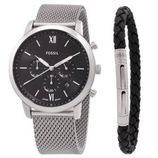 Fossil Chronograph Quartz Black Dial Men's Watch FS6020SET