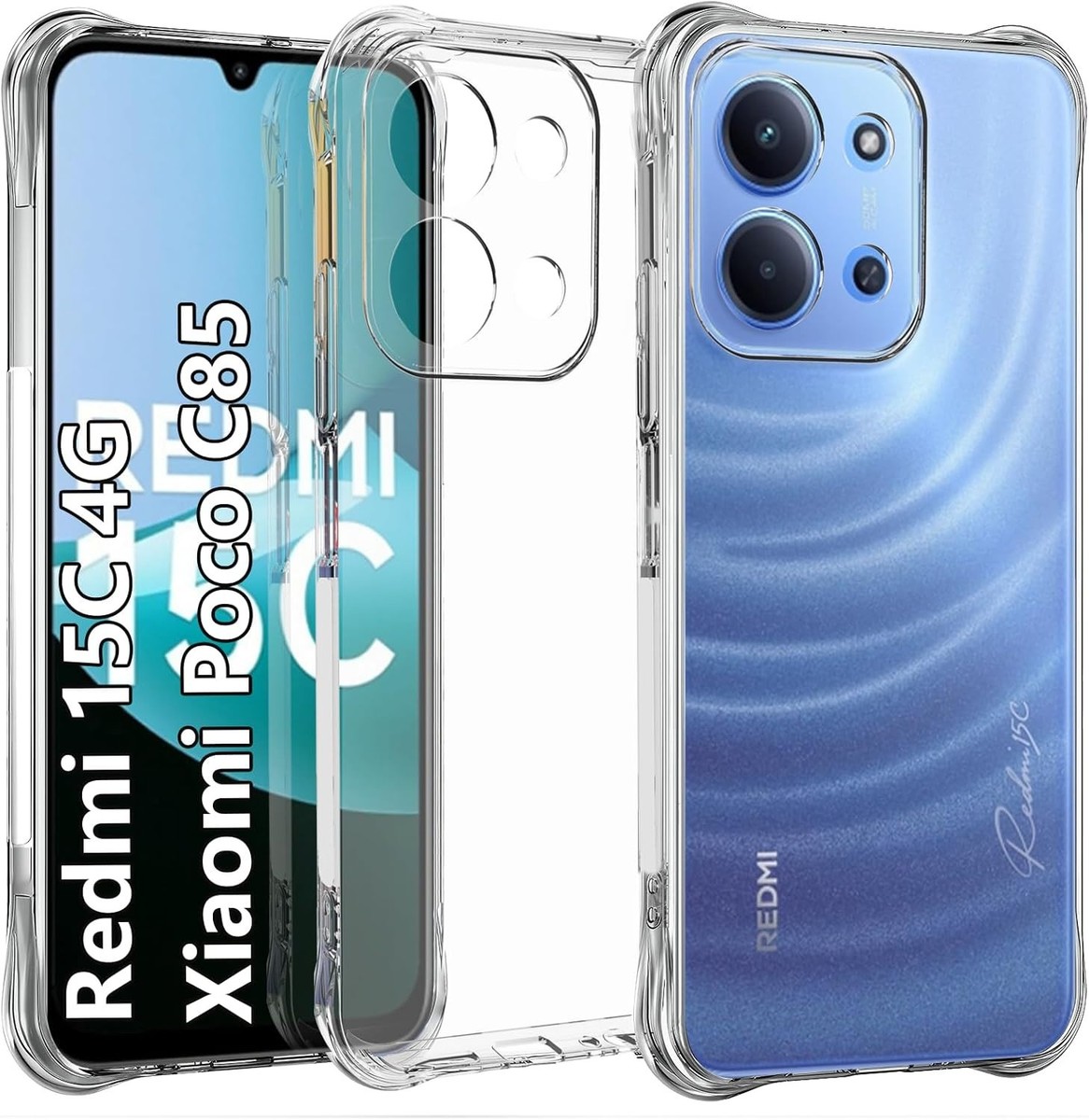Coque TPU Transparent + Verre Trempé Pour Xiaomi Redmi 15 4G/5G (6.9') - Protection Complète Anti-Rayures