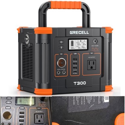 GRECELL 300W Portable Power Station 288Wh Solar Generator for Outdoors Camping