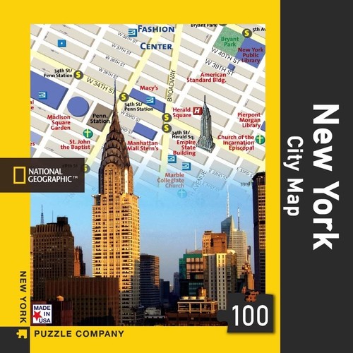New York Puzzle Company - National Geographic New York City Map Mini 100 Pieces - Picture 4 of 4