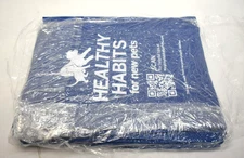 Lot of 10 Non Woven Grocery Tote Blue Company Logo Eco-Friendly Bags 13" x 10"