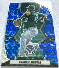 2022 Panini Mosaic Baseball Frankie Montas Oakland Athletics Camo Blue Prizm 157