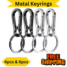 4 Pcs Metal Carabiner Clip Keychain Key Ring Hook Holder For Keys
