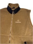 Vintage 90s Mercedes Benz Fleece Vest Brown Men’s Large Full Zip Promo