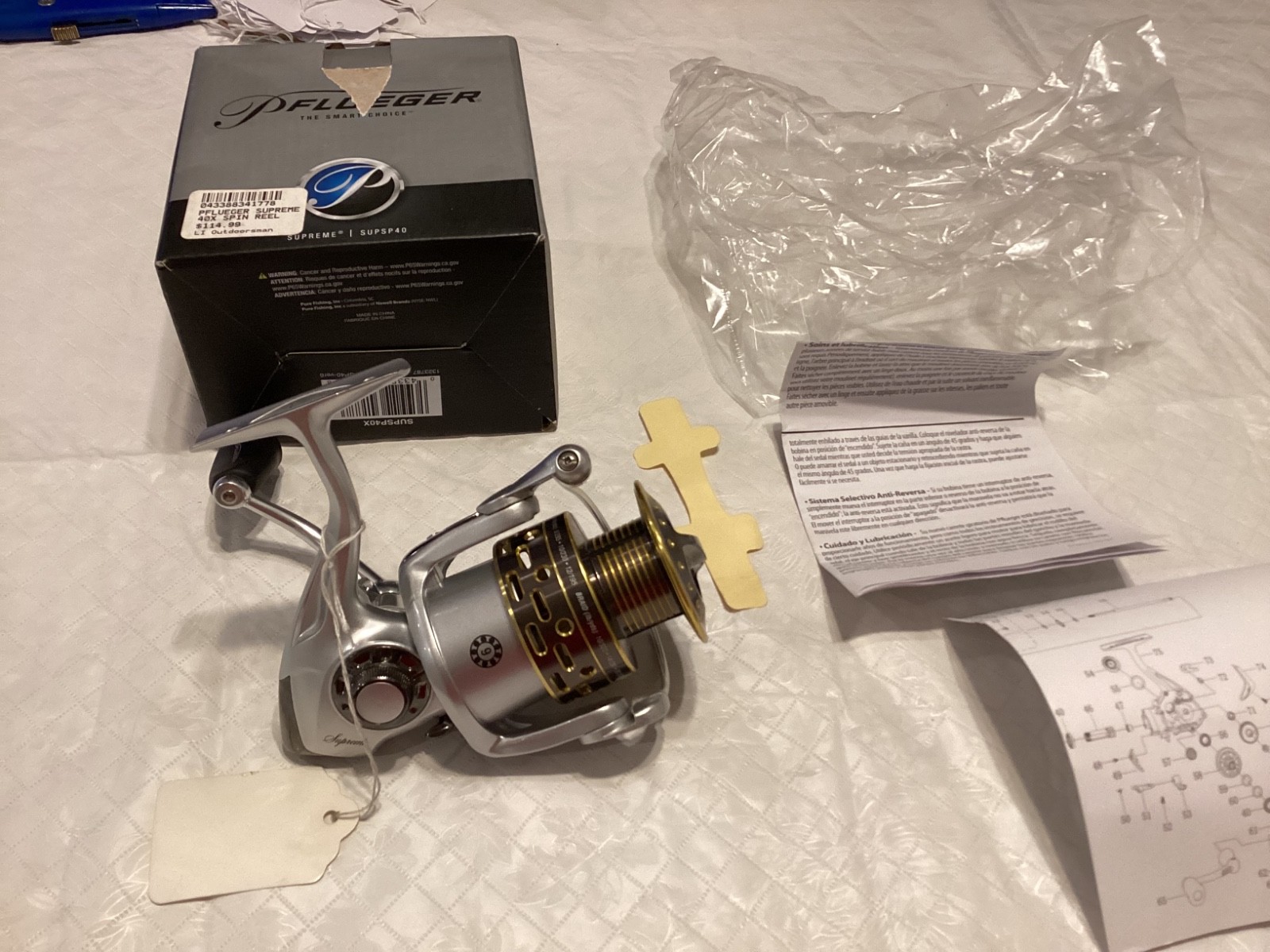 New in the Box Pflueger Supreme 40X Spinning Reel Made in Ch