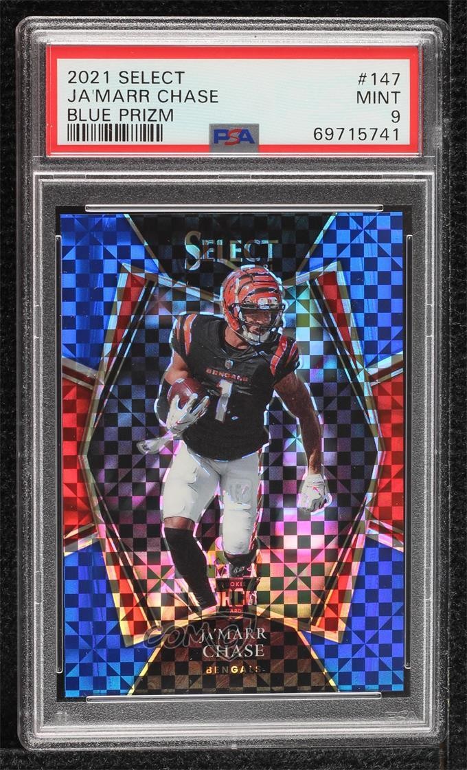 2021 Panini Select Premier Level Blue Prizm 74/149 Ja'Marr Chase PSA 9 MINT xi6