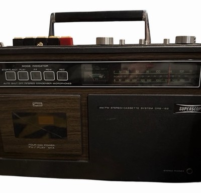 1974 Marantz Superscope CRS-152 Portable AM / FM Radio Cassette w/Speakers RARE