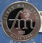 First Majestic Silver Corp 1/2 oz Silver Round .999 Fine 2022