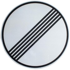Original RA2 Verkehrsschild Nr 282 Ende s&auml;mtlicher Geschwindigkeitsbegrenzungen