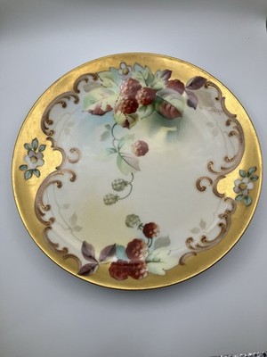 Antique Pickard China Signed Plate J Nessy 1895-1921 Gold Foil Edge Paint 