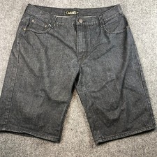 Chams Denim Jeans Size 38 Menswear Y2K Grunge Streetwear Hip Hop Casual Shorts