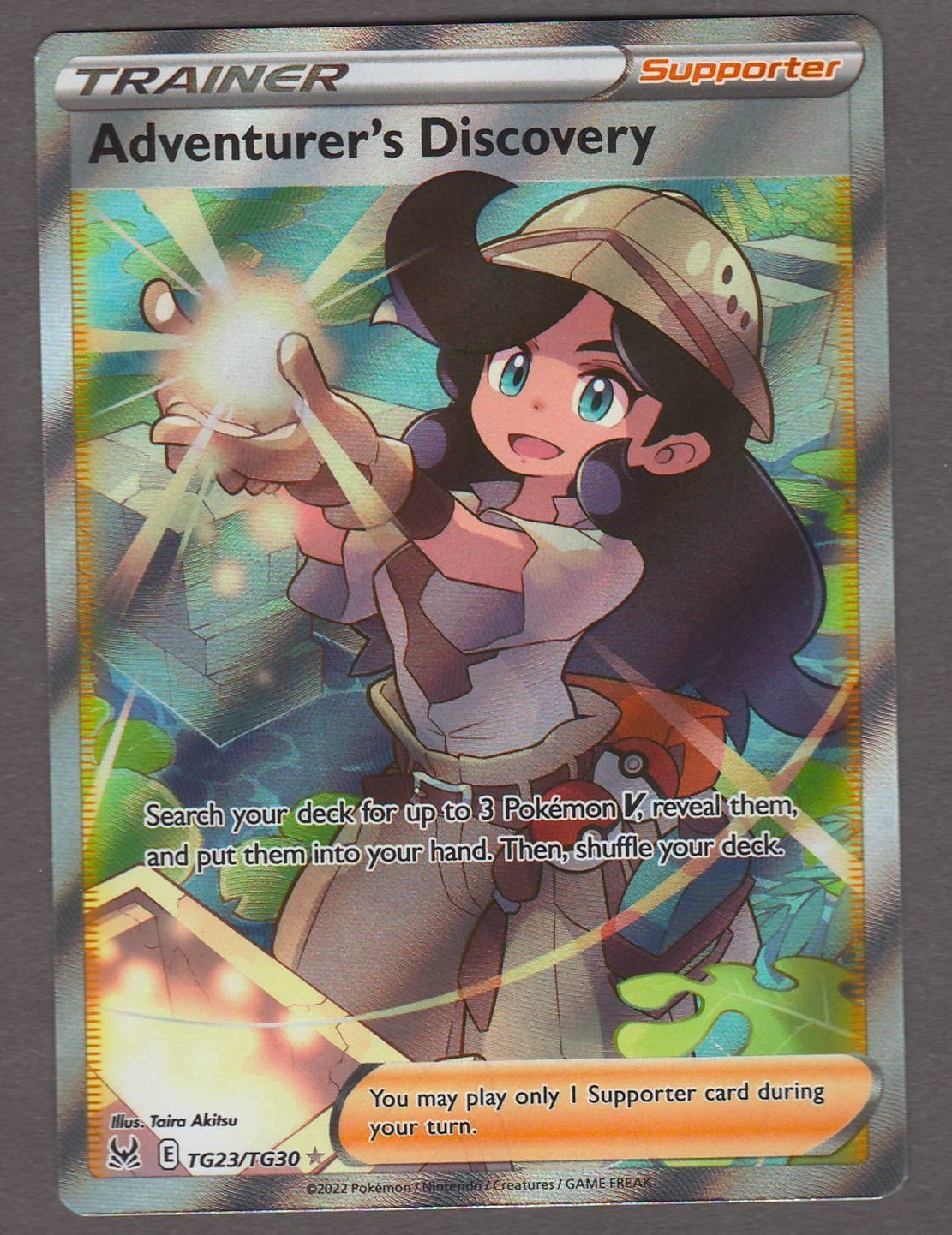 Adventurer's Discovery TG23/TG30 Lost Origin Trainer Gallery Full Art Holo NM