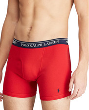 POLO RALPH LAUREN Mens Red Cotton Trunk Boxer Brief Underwear sz M