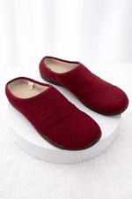 L.L. Bean Slippers Womens Size 11 Red Slip On Wool Mules Scuffs Cozy Warm